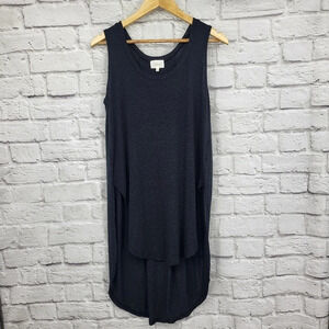 Anthropologie | Deletta Heathered Gray High Low Blouse Sz Small